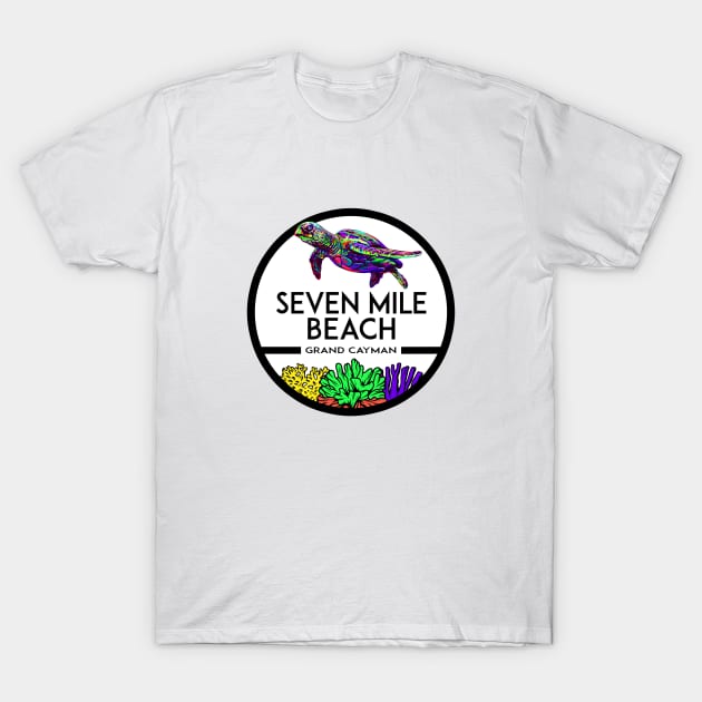 Seven Mile Beach Grand Cayman Islands Sea Turtle T-Shirt by DD2019